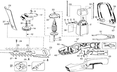 Default Diagram and Parts List for B8134 Type 4 Black and Decker Trimmer